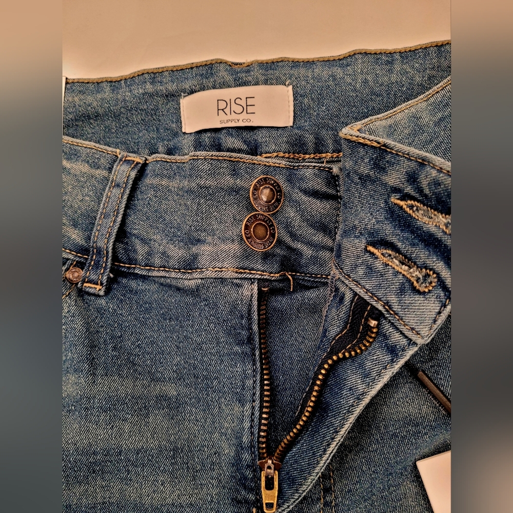 Rise Supply Co. Two Button Skinny Jeans - Picture 4 of 6